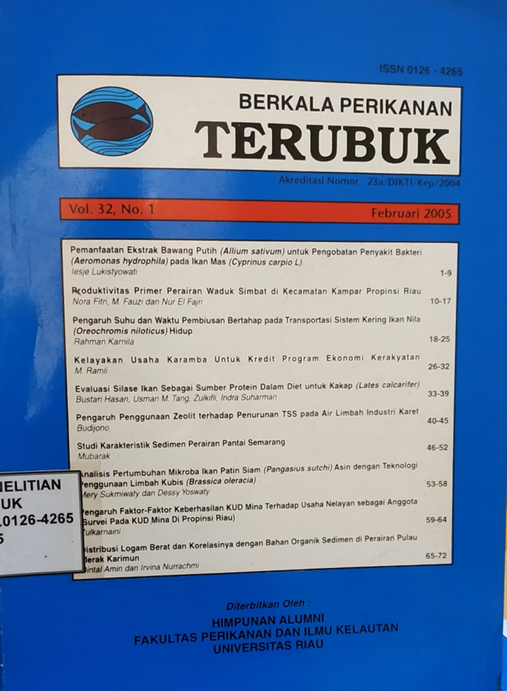 Cover Berkala Perikanan Terubuk Vol. 31 No. 1 Februari 2004