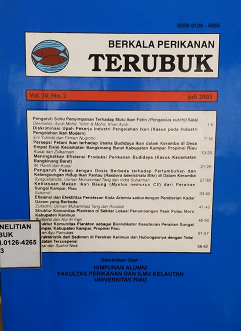 Cover Berkala Perikanan Terubuk Vol. 4 No. 1 Februari 2013