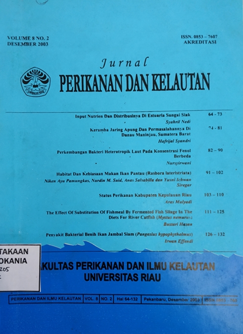 Cover Jurnal Perikanan dan Kelautan Vol. 8 No. 2 Desember 2003