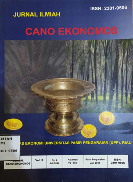 Cover Jurnal Ilmiah Cano Ekonomos Vol. 3 No. 2 Juli 2014