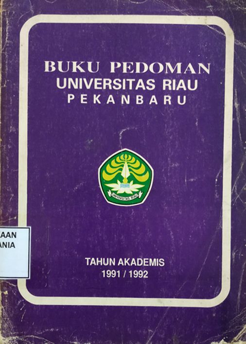 Cover Buku Pedoman Universitas Riau Tahun Akademis 1991/1992