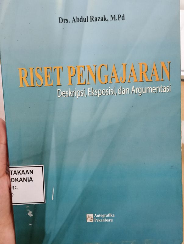 Cover Riset Pengajaran: Deskripsi, Eksposisi dan Argumentasi