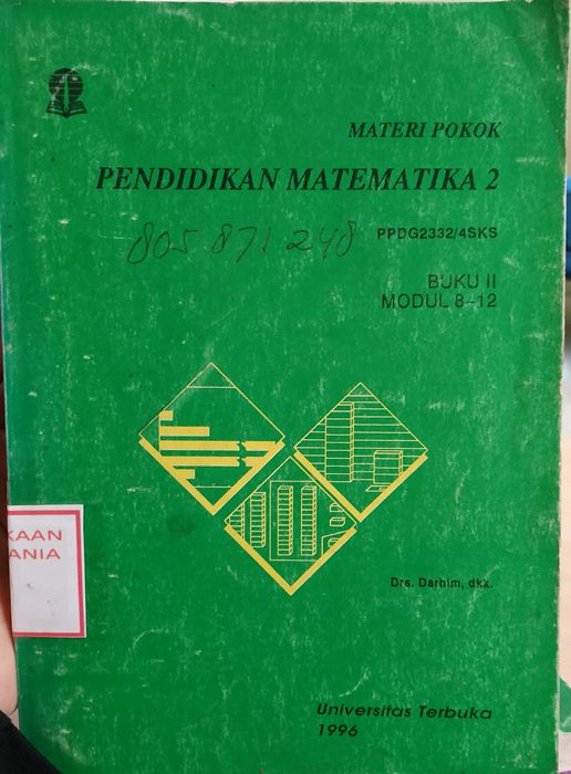 Cover Materi Pokok Pendidikan Matematika 2 PPDG2332/4SKS Modul 8-12